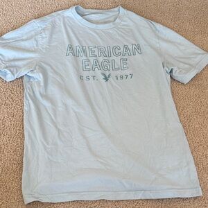American Eagle Outfitters Sky Blue Graphic Tee